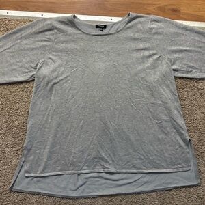 PREMISE Womans 3X Gray 3/4 Length Sleeves Front Shorter Than Back Like New